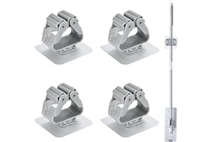 DAZZLUXE 4 Stück Mopphalter-Haken, Besenständer Ohne Bohren, Selbstklebender Besenständer, Besenwand-Hängeständer, Mopphalter, Selbstklebende Besenständerwand (6 X 6 Transparent Grau)