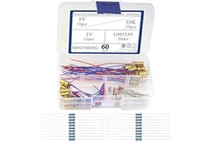 BGTXINGI 20Pcs Mini Red Laser Dot Head Laser Diode Laser Tube Diode Module Head 650nm 6mm 5V 5mW and 3V 5mW + 20Pcs 5mm GM5539 Photoresistor Photo Light Sensitive Resistor + 20pcs 10K ohm Resistor