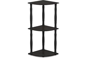 Furinno Scaffale ad Angolo Espresso/Black Classic Tube 3 livelli - tubi classici