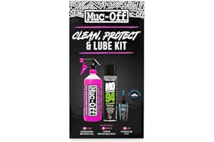 Muc-Off Kit de Nettoyage Vélo, Lubrifiant pour Vélo - Essentiel pour Nettoyer, Protéger, Lubrifier - Comprend un Produit Nettoyant pour Vélo, MO-94 et Lubrifiant pour Chaine de Vélo Humide Bio