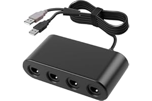 Jesiah Controller Adapter for GameCube Switch Wii U PC, 4 Port Game Controller Converter