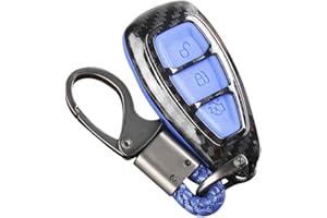 CARRFAN Carbon Fiber Remote Key Fob Case Shell Cover Compatible with Fords/Fo-cus/Fiesta/Kuga/C-Max