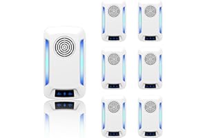 K&J Ultrasónico de Plagas,6 Pack Antimosquitos Electrónico y Ahuyentador de Roedores, Repelente Ultrasónico Ratas para Anti Mosquitos, Moscas, Ratones, Cucarachas, Arañas, Roedores(Blan)