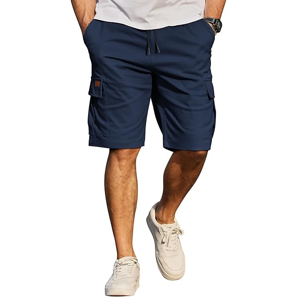 JACKETOWN Shorts Heren Cargo Shorts Katoenen Bermuda Heren Zomer Casual Broek Elastische Taille met Zakken