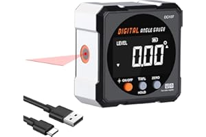 XINJIAYI Winkelmesser Digital, Winkelmesser Digital Magnetisch mit Laser-Nivellierungswerkzeug, Neigungsmesser Digital für Zimmerei, Bau, Heimwerker – Levelbox/Nivellierungsbox für Holzbearbeitungsmessungen