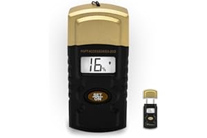 HSPT GOLDEN RAINBOW HSPT Medidor de Humedad para Tabaco – Sensor Digital Portátil con Pantalla LCD, Termómetro y Pilas Incluidas – Accesorio Ideal para Maquina Eléctricas de Liar y Entubar Cigarrillos
