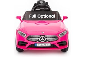 Babycar Mercedes CLS 350 AMG (Rose) Nouvelle avec siège en Cuir Voiture électrique pour Enfants Officielle avec Licence 12 V Batterie avec télécommande 2,4 GHz Voiture Enfant Electrique avec MP3