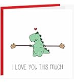 Dirty Pop Cards,T-Rex I Love You This Much 3D Popup Greeting Card, Anniversary, Valentines Day, Birthday Cards For Husband, Wife, Boyfriend, Girlfriend, BFF And More, 1 Notepaper, 1 Envelope - View #10