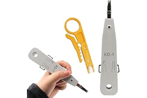 SNUGZEST 2pcs Professional Punch Down Tool Ethernet,Strip Network Cables,Krone Type IDC RJ45 RJ11 Cat5e Cat6 Network Telecom Phone Cable Socket Impact Terminal Insertion Tools(Color:Yellow)