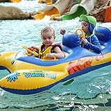 ★ Este flotador de piscina tiene un techo solar que es fácil de instalar y quitar. Esto mantiene la luz solar directa lejos del bebé, y no tiene que preocuparse por que su hijo queme el sol. Además, puedes quitártelo por la noche o en un día nublado mientras juegas ...