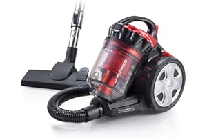 Ariete 2753 J-Force - Aspirapolvere senza sacco - Tecnologia multiciclonica - Tubo telescopico - Filtro Hepa - Cavo 5 metri - 700 Watt - Rosso e Nero