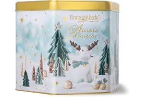 Bottega Verde - Aurora d’Inverno, Confezione Regalo con Bagnodoccia 250 ml, Latte Corpo 150 ml, Crema Mani 30 ml, Balsamo Labbra, Profumo Zucchero e Muschio Bianco, Idea Regalo Natale