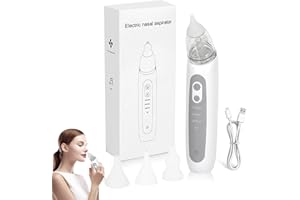 XIHXWL Nasal Aspirator for Baby, Electric Baby Nose Sucker with 3 Silicone Tips, Adjustable Suction, Anti-Backflow Baby Nose Cleaner with Music & Light, Safe Nasal Mucus Remover for Toddlers