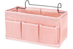 Fittoway Betttasche Bett Organizer Hängetasche Organizer großer Stauraum Hochbett für Buch, Magazin, Spielzeug, Handy (Rosa)