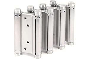 YOUNG WOLF Zwei Paar Cafe Limousine Türscharniere Double Action Federscharnier Edelstahl Selbstschließend (10,2 cm)