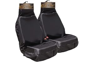 FSW - Fits Vw Caddy Heavy Duty - Waterproof - Car - Van - Front Black Seat Covers 1+1 Universal - Fits Caddy, Beetle, Bora, EOS, Golf, Jetta, Passat, Polo, Sharan, Tiguan, Toureg, Up