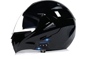 LPXPLP Modular Motorcycle Bluetooth Helmet, Flip Up Motorbike Helmet with Anti-Fog Dual Visor Built-in Dual Speaker Microphone Headset for Men and Women ECE Approvedhat 4, M=(57~58CM)