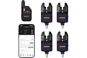 RIPPTON BITEKEEPER CUBE Bluetooth Smart Bite Alarm Set Bluetooth APP Connect Wireless Fishing LED Sensitive Alarm, Fishing Bite Indicators for Daytime/Night Carp Fishing