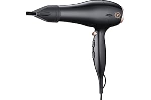 VENGA! Venga Asciugacapelli Ionico, Leggero e Potente, 2 Impostazioni di Velocità e 3 Impostazioni di Temperatura, Funzione Cool-Shot, 2000 W, Nero/Oro, VG HD 3000