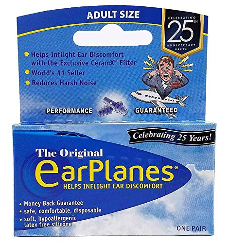 Ear Plugs - Airplane Travel Ear Protection And Pain Reliever (1-Pair - Adult) by Cirrus Healthcare