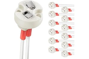 ‎DICUNO DiCUNO MR16 GU5.3 Fassung mit 15cm Silikonkabel, Sockel G4/GY6.35, Bi-Pin Stiftsockel für LED Lampen, Halogen, Glühbirnen, 12-250V, 2A, 100W, hitzebeständig bis 200°C, 12er Pack