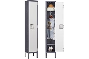 ‎SIGHTLIFE Schließfachschrank Mehrzweckschrank Spind Stahlschrank Umkleideschrank Metallschrank Lockers Fächerschrank Wertfachschrank Lagerschrank Garderobenschrank Stahlblech Pulverbeschichtung 168x30.5x30.5cm
