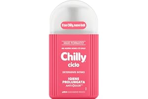 Chilly, Detergente Intimo Ciclo, Azione di igiene prolungata, con Complesso Anti-Odor, Igiene Intima, Con agenti dalle proprietà antibatteriche e anti-odore, pH 3.5, Clinicamente Testato - 300 ml