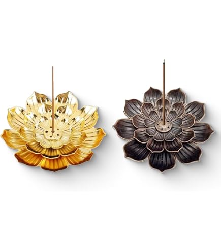 2 Porta Incenso In Metallo A Forma Di Foglia - Bruciatore Per Bastoncini 21,5 Cm, Colore Bronzo, Per Aromaterapia E Meditazione