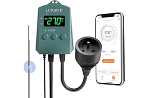 ‎LUXBIRD LUXBIRD WiFi Temperature Controller, Heating Mat, Thermostat Controller with Heating Cooling Modes, with App Control, Temperature Alarms for Seedlings Germination, Reptiles, Cooling, Home Brewing, LB