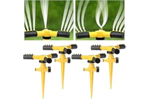 VUSDDY Aspersores de césped de 4 Piezas Sistema de riego automático de aspersor de jardín Giratorio de 360 °, aspersores de jardín Ajustables multifuncionales