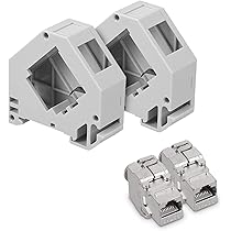 HB-DIGITAL 10 Adattatori Per Guida DIN RJ45 Keystone Da 35 Mm