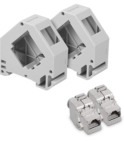 Support Keystone 5 Ports Métallique Pour Rail DIN - Acier Inoxydable - Montage Profilé Chapeau
