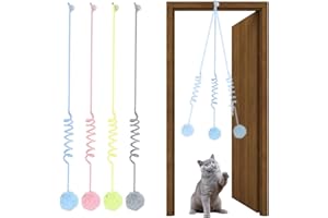 MEYDLL Katzenspielzeug Türrahmen, Längenverstellbares Katzenspielzeug Selbstbeschäftigung, Hängendes Plüschspielzeug für Katzen mit Glocke, Hängendes Interaktives Katzenspielzeug