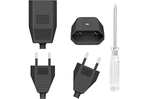 AXFEE 4PCS Prise Electrique Femelle, 250V 2.5A Coupleurs Plats Euro, 2 Broches Fiche européenne plate, Fiche Electrique Femelle Plate avec Tournevis, pour Appareils Electroménagers(Nior)