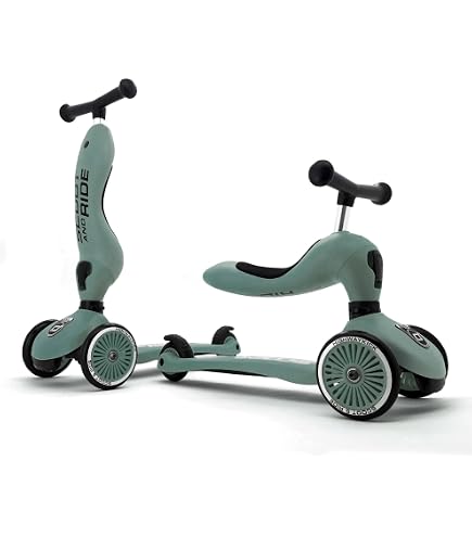 Trotineta copii 2-in-1 cu sezut KinderKraft Halley, Verde
