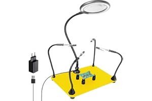 NOMIOU 3 x pomocne dłonie, lutowanie trzeciej ręki ze ściemnianą diodą LED, szkło powiększające ze stojakiem na światło, uchwyt lutowniczy, wytrzymała podstawa do spawania biżuterii, rękodzieła, hobby