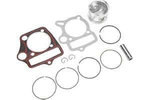 QIILU Piston Rings Gasket Set, 52.4mm Motorbike Pistons Rings High Strength Engine Parts Piston Set Rings Gaskets Piston Ring Rebuild Kit for 110cc 125cc Engine ATV Dirt Pit Bike Go Kart