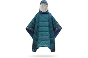 hotkoko Camping Blanket, Poncho Wearable Hoodie Blankets Outdoor Waterproof Windproof