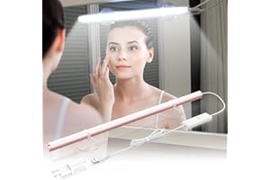 wobsion lumiere miroir coiffeuse led, dimmable lampe maquillage, lumière du jour pour miroir de courtoisie portable, adaptateur USB pour éclairage de maquillage, miroir de salle de bain