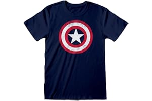 Popgear Men's Marvel Captain America Shield T-Shirt Fashion