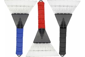 ADLAM Non Scratch Ice Scraper Heavy Duty Car Ice Scraper Side Window Windscreen Scrape Soft Grip Handle Snow Breaking Frost Removal Tool Cars Winter Care Glass Ice Scraping Cleaning Black (1Pc)