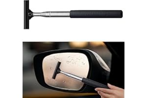 NECXON Car Window Cleaner, Retractable Car Rearview Mirror Wiper Portable Vehicle Interior Exterior Accessories for Rainy Foggy Weather (Black)