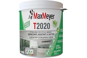 MaxMeyer Pittura per interni Traspirante T2020 Igienizzante, resistente ai batteri Bianco 0.75 l