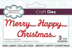 CREATIVE EXPRESSIONS One-liner Collection - Merry Happy Christmas - Craft Die