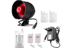 TOWODE Sistema di allarme Kit da 7 pezzi con sirena da 115 dB, sensore di movimento, sensore di porta e finestra e sistema di allarme di sicurezza con controllo remoto