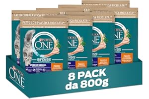 GOURMET Purina One Bifensis Crocchette Gatto Sterilcat Hairball, 8 Confezioni da 800 g