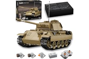 MISINI CADA Master C61073W Panther Tank Terminal Blocks, CADA Technology, Car Remote Control with Motor, Maciej Szymanski Designer, MOC Chain Armor Model, Compatible with Lego