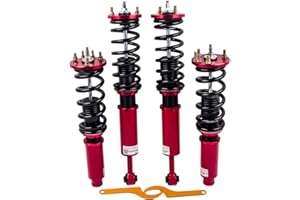 maXpeedingrods Suspensión roscada de dureza ajustable para Accord Bj. 03-07 para Acura TSX 04-08 Rojo