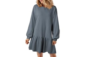 Damklänning damer 2024 höst långärmad pullover toppar rund hals ribbstickad sweatshirt vardagskläder Bo#ho klänningar för kvi