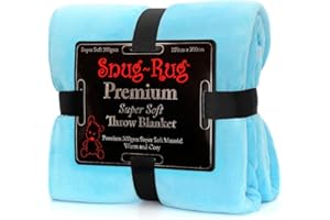Snug Rug Wysokiej jakości super miękki koc polarowy, niebieski w akwalungu 150 x 200 cm (59 cali x 79 "), poliester, King
